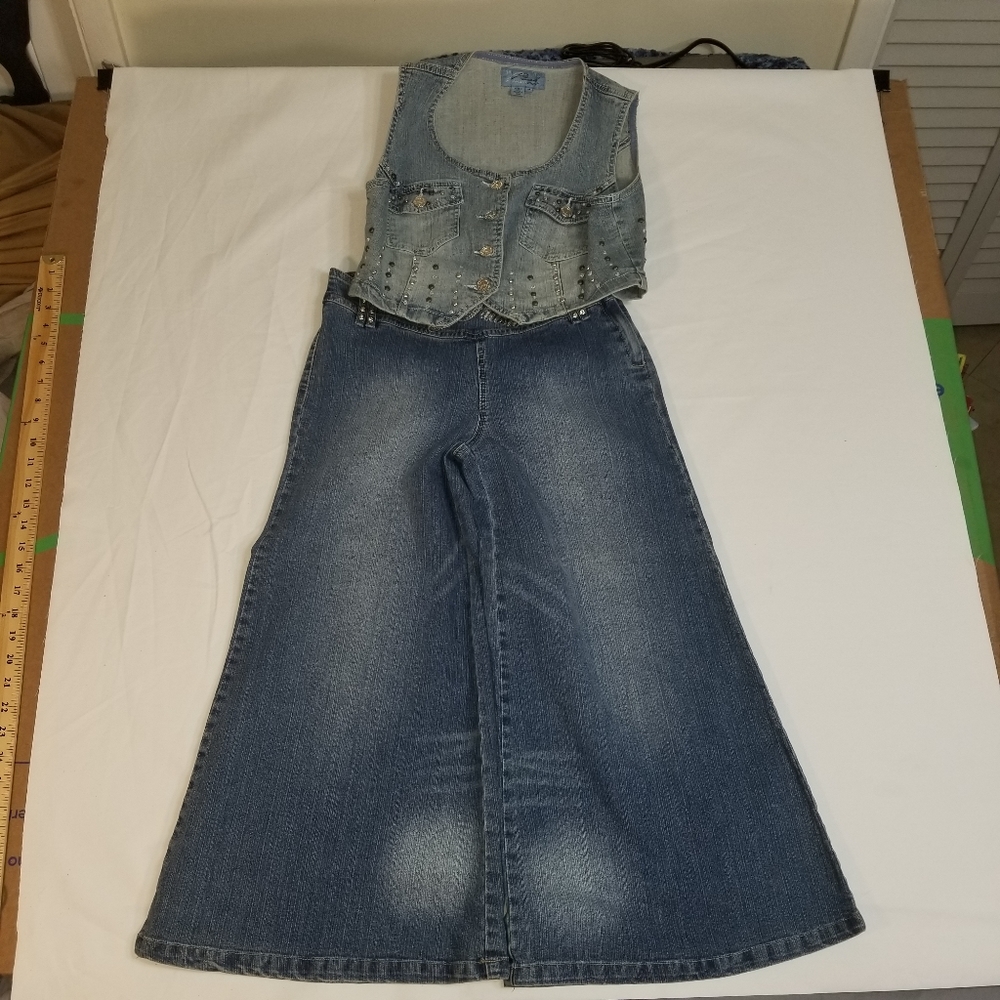 Piotinum plush Woman medium Jeans bell bottom set